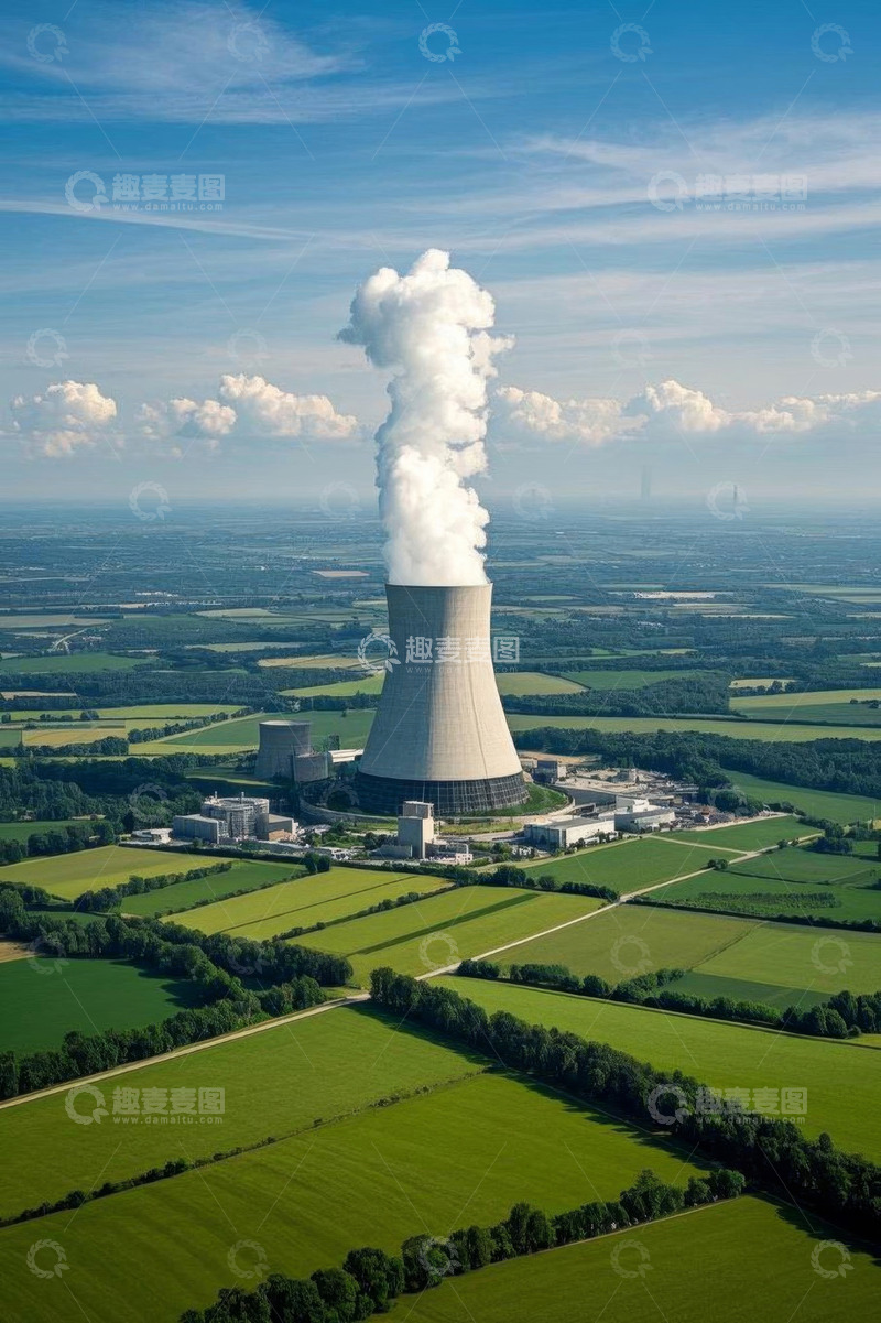 高清大图下载【趣麦麦图】核电站鸟瞰全景