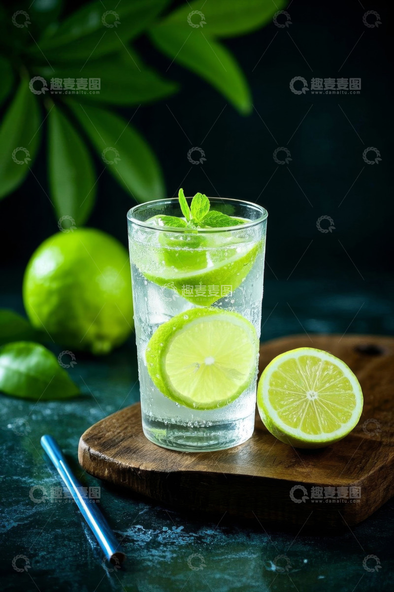 高清大图下载【趣麦麦图】青柠薄荷冰饮特写