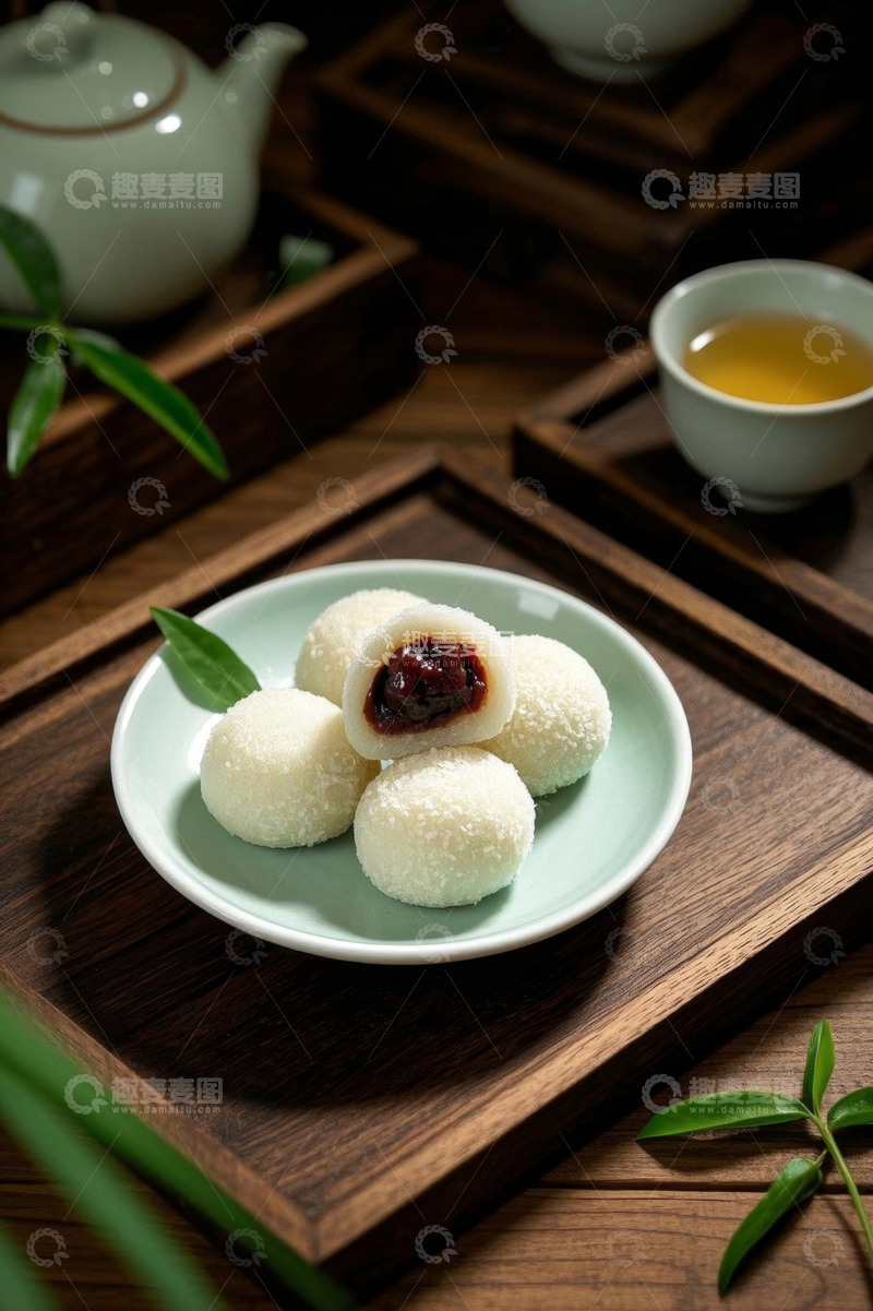 高清大图下载【趣麦麦图】中式传统糕点搭配茶饮