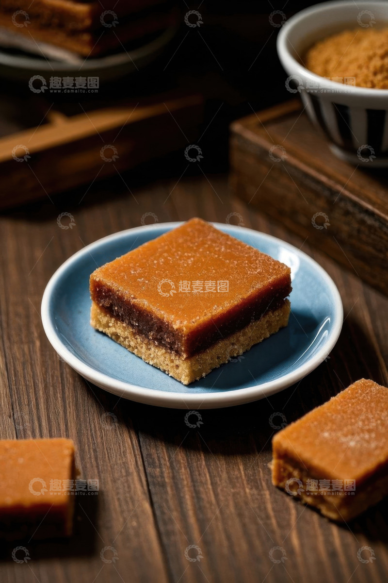 高清大图下载【趣麦麦图】木桌上的美味红糖糕点