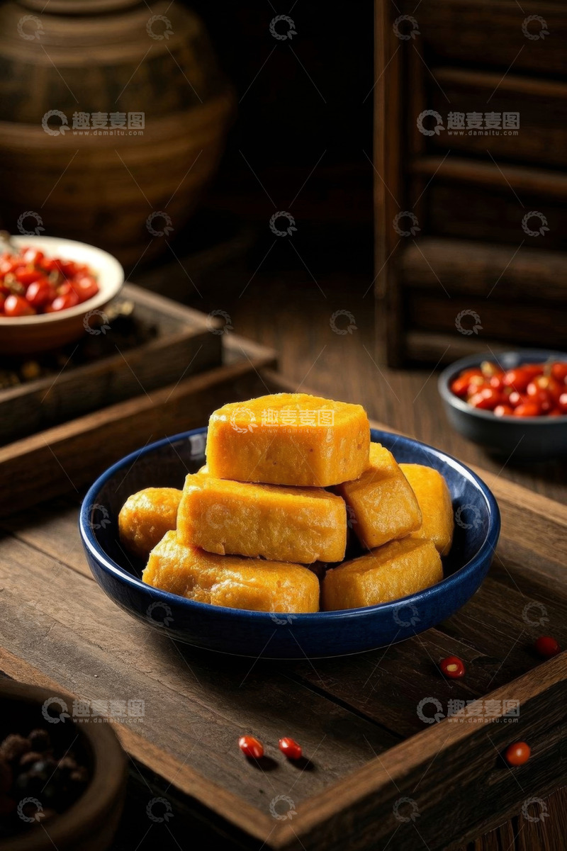 高清大图下载【趣麦麦图】碗装豆干豆腐美食特写
