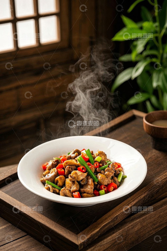 中式木桌热炒家常菜