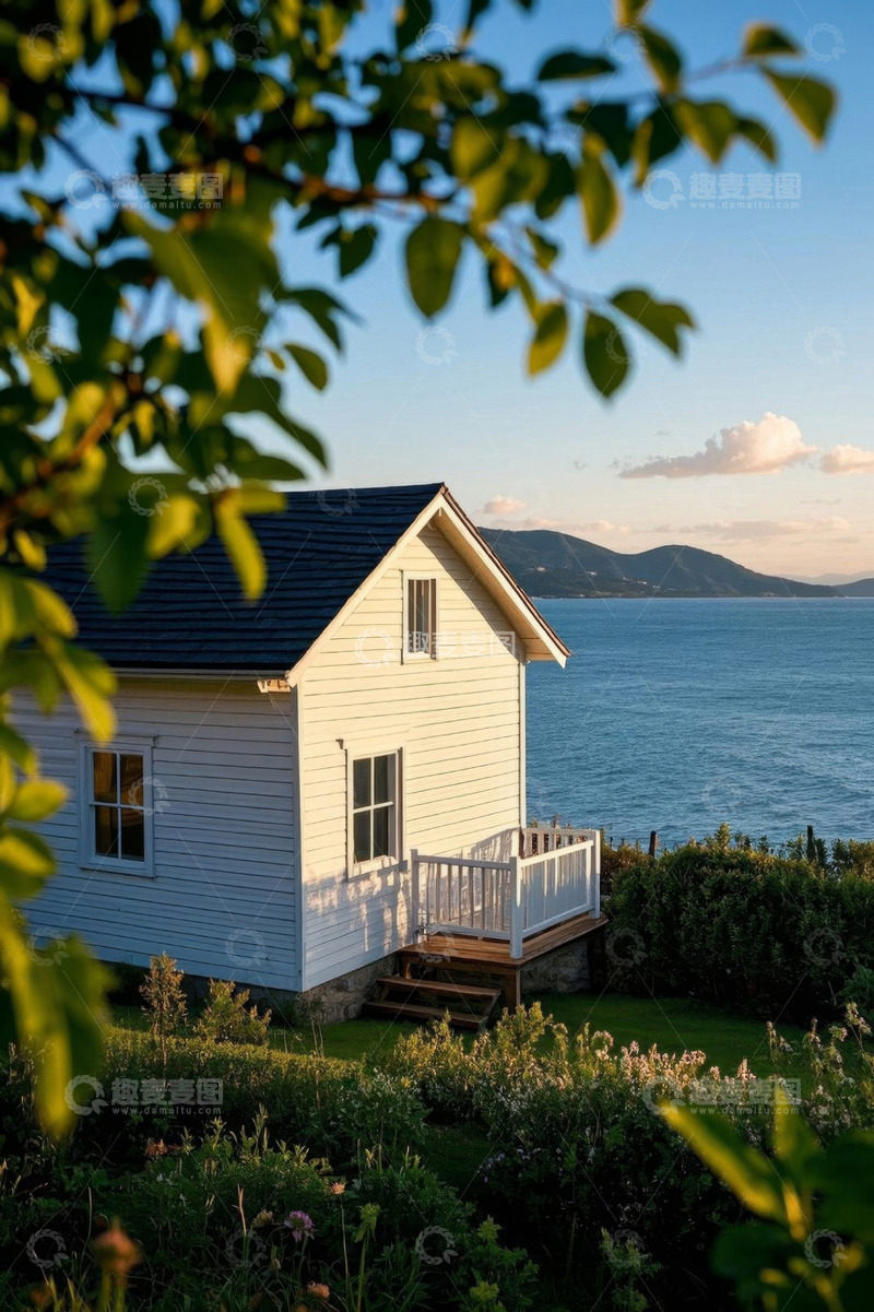 高清大图下载【趣麦麦图】海边小屋与自然景观