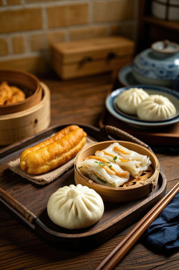 中式传统早餐美食组合