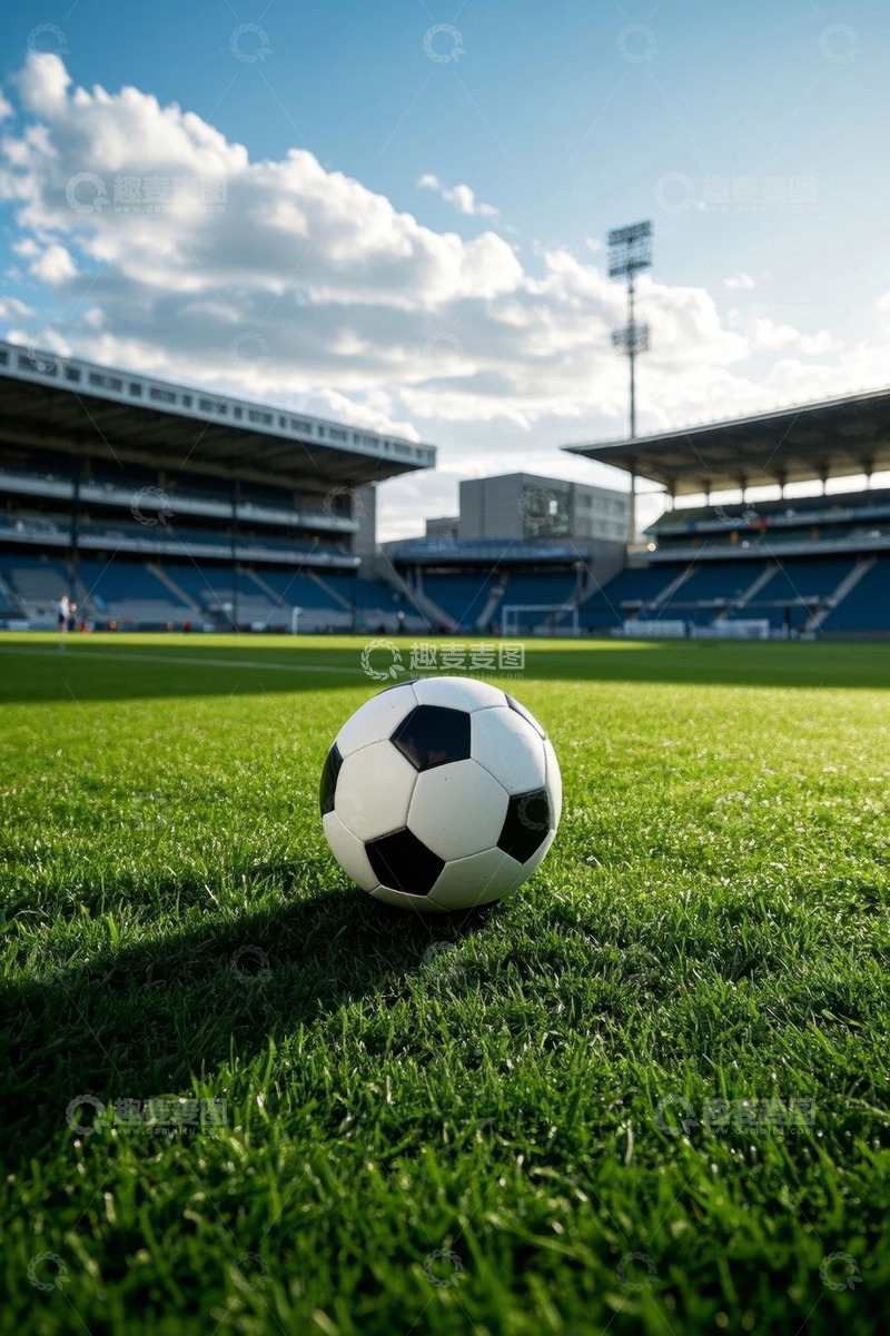 高清大图下载【趣麦麦图】足球场上的足球特写