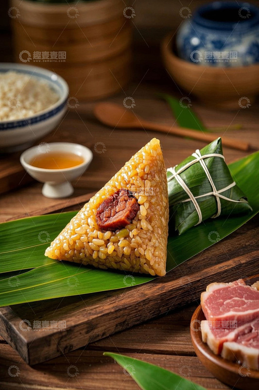 传统美食粽子特写