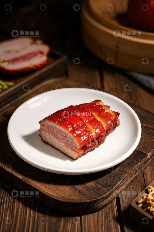 中式烤猪肉特写