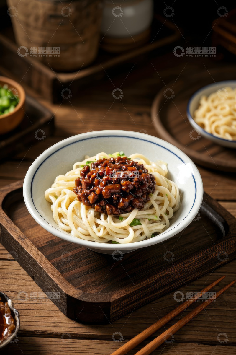 高清大图下载【趣麦麦图】中式炸酱面美食特写