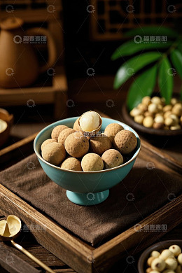 碗装桂圆特写静物素材