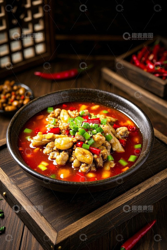 碗装川味牛蛙美食素材