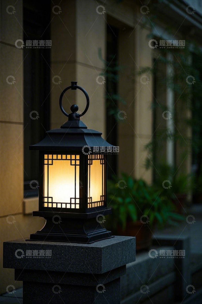高清大图下载【趣麦麦图】户外中式风格照明路灯