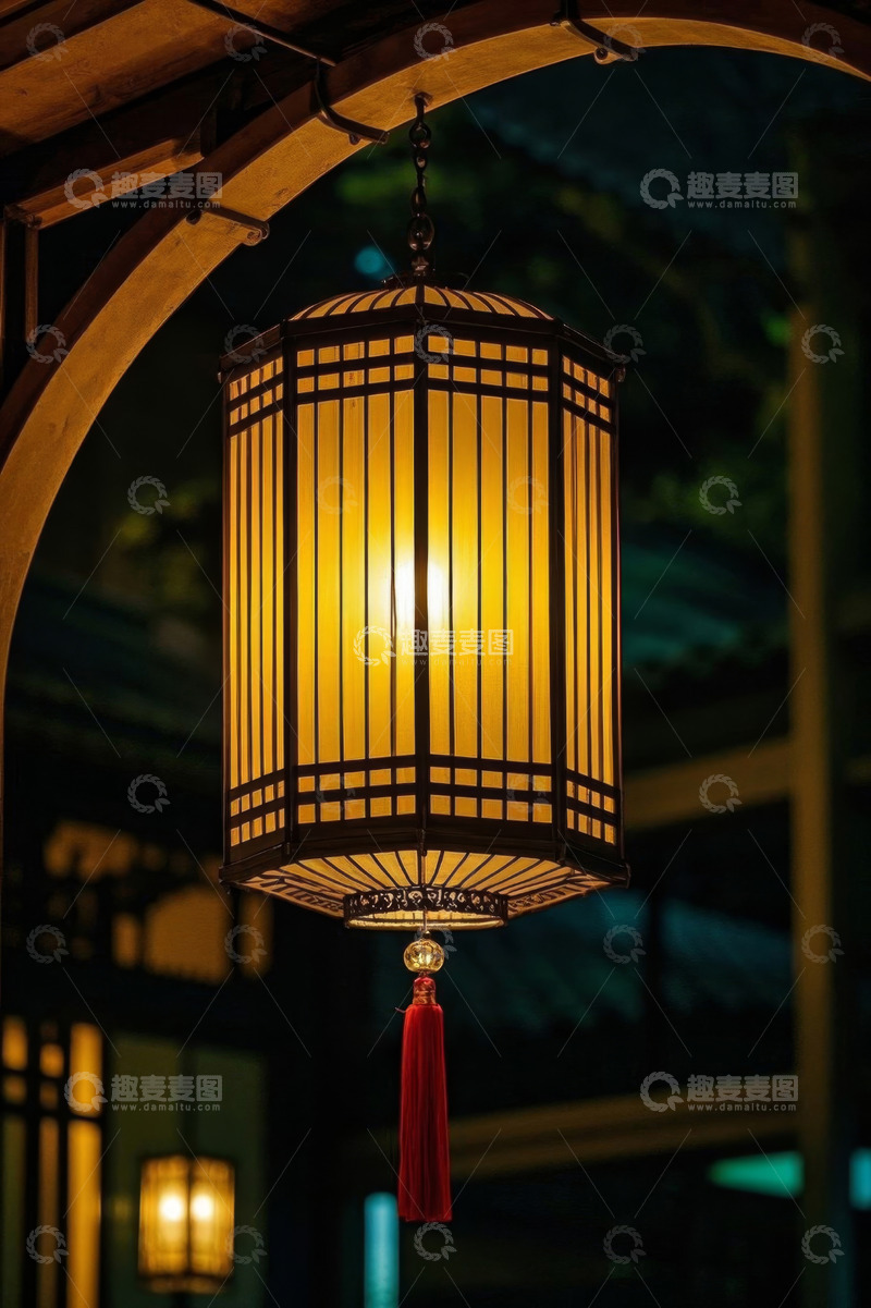 高清大图下载【趣麦麦图】中式传统灯笼特写