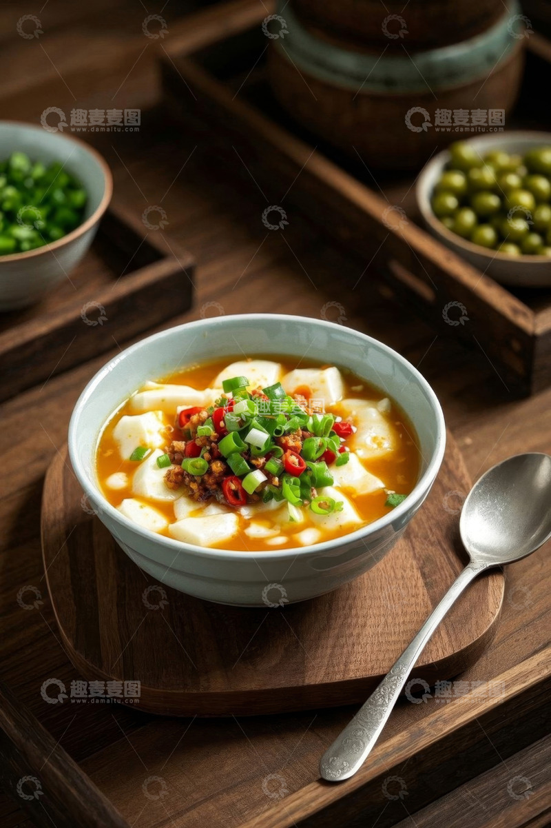 高清大图下载【趣麦麦图】碗装豆腐美食特写