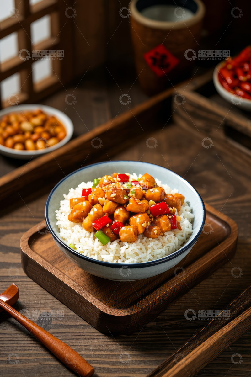 高清大图下载【趣麦麦图】中式盖浇饭特写