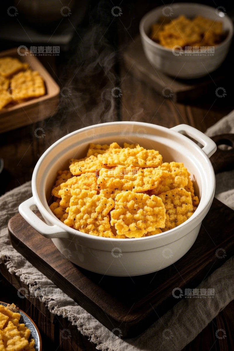 高清大图下载【趣麦麦图】-陶瓷碗装玉米零食静物拍摄