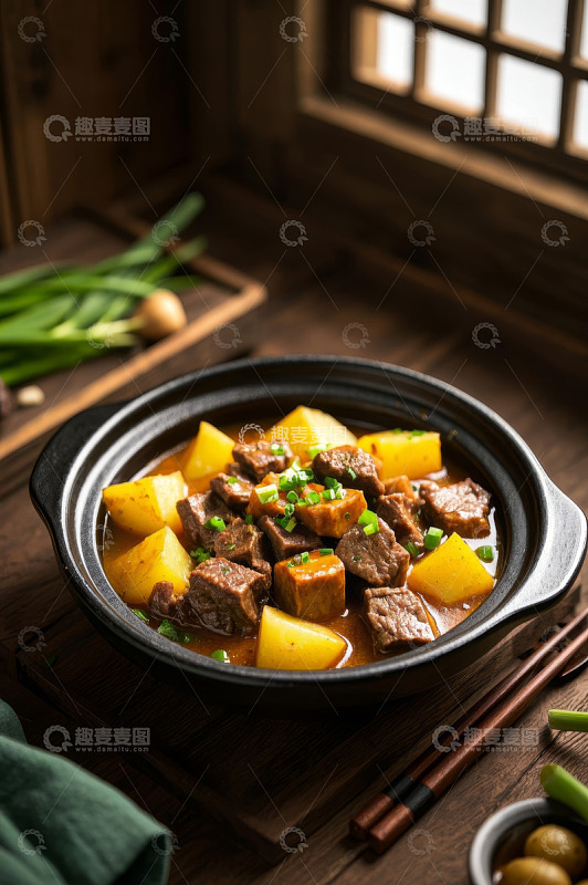 砂锅土豆炖牛肉美食素材