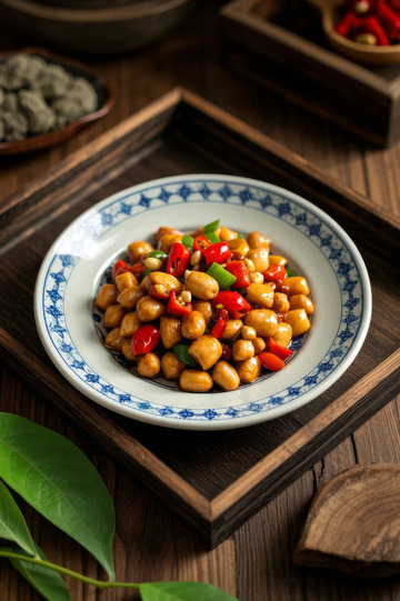 中式菜肴宫保鸡丁特写