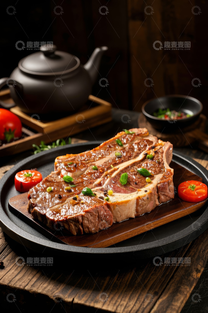 高清大图下载【趣麦麦图】摆盘精致的美味牛排