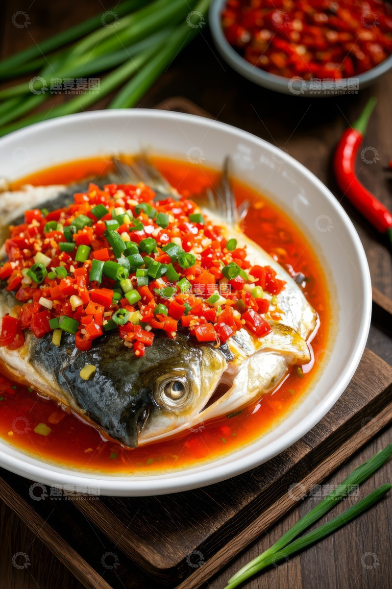高清大图下载【趣麦麦图】剁椒鱼头美食特写