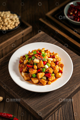 中式菜肴宫保鸡丁特写