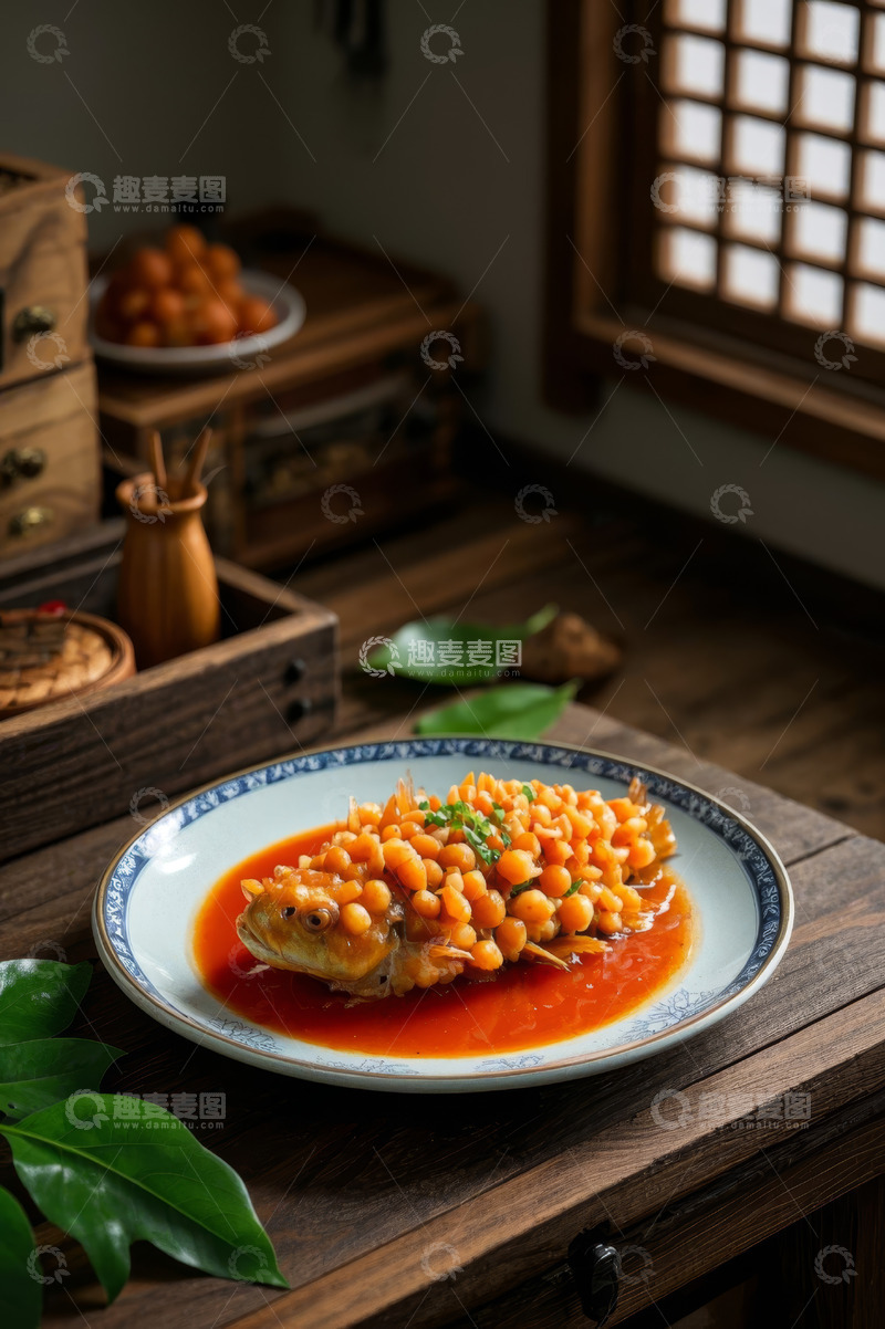 高清大图下载【趣麦麦图】中式摆盘的特色鱼美食