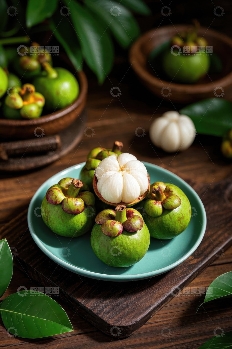 高清大图下载【趣麦麦图】木盘上的新鲜山竹