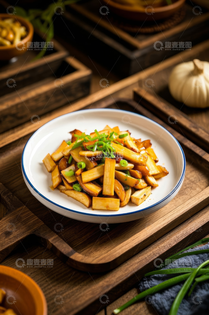 高清大图下载【趣麦麦图】中式炒香干美食特写