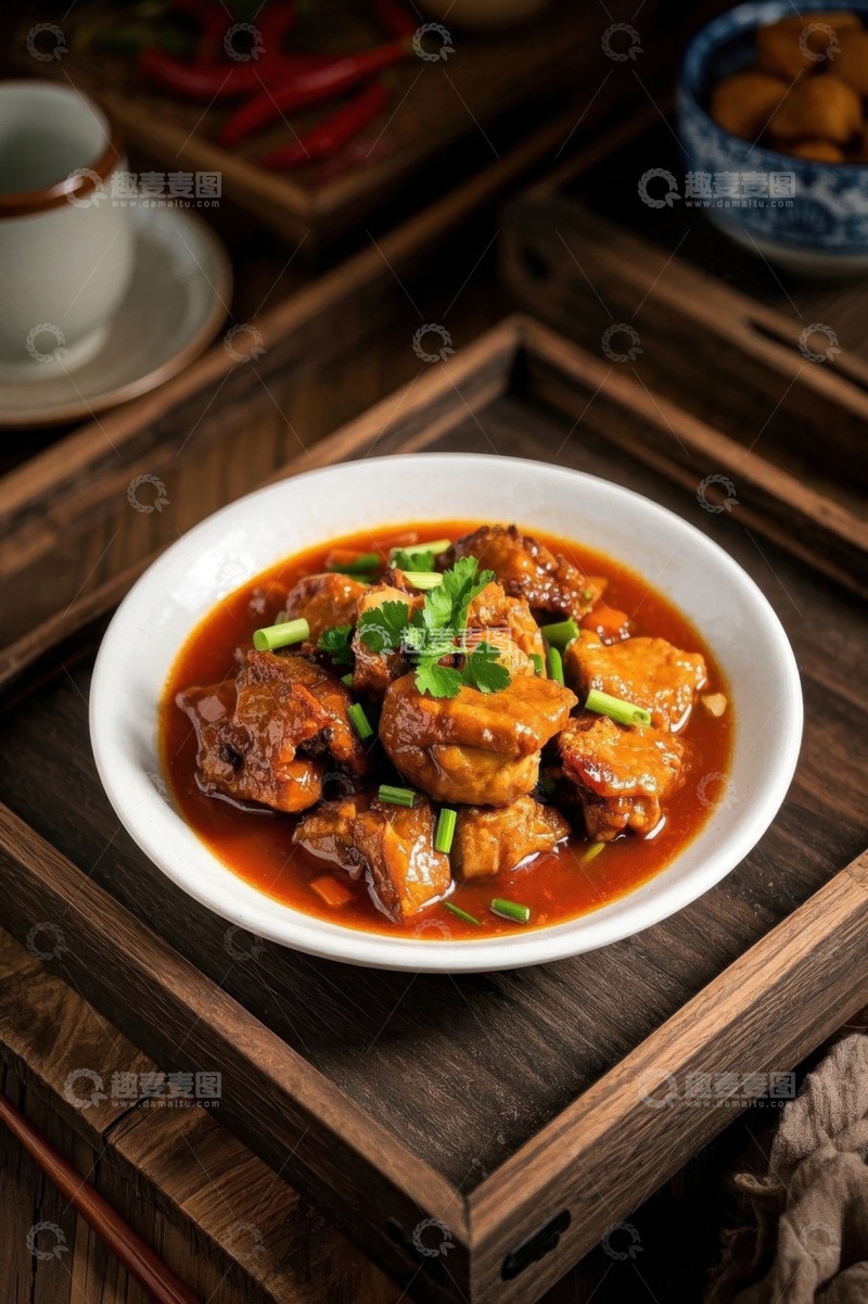 高清大图下载【趣麦麦图】中式菜肴红烧排骨美食特写