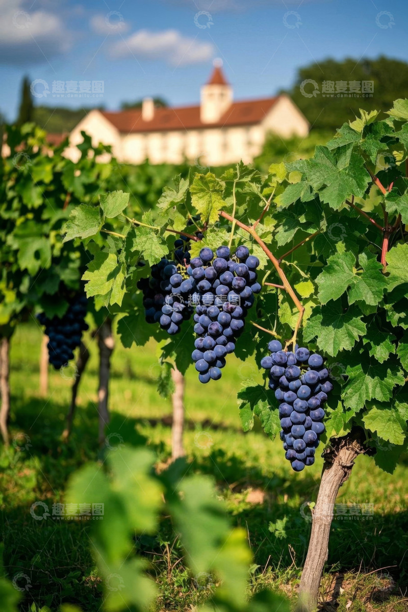 高清大图下载【趣麦麦图】葡萄园中的成熟紫葡萄