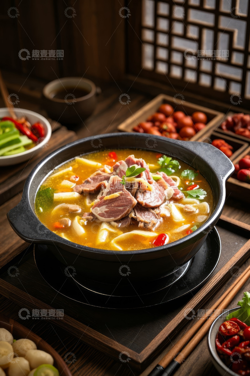 高清大图下载【趣麦麦图】中式风格羊肉汤美食画面
