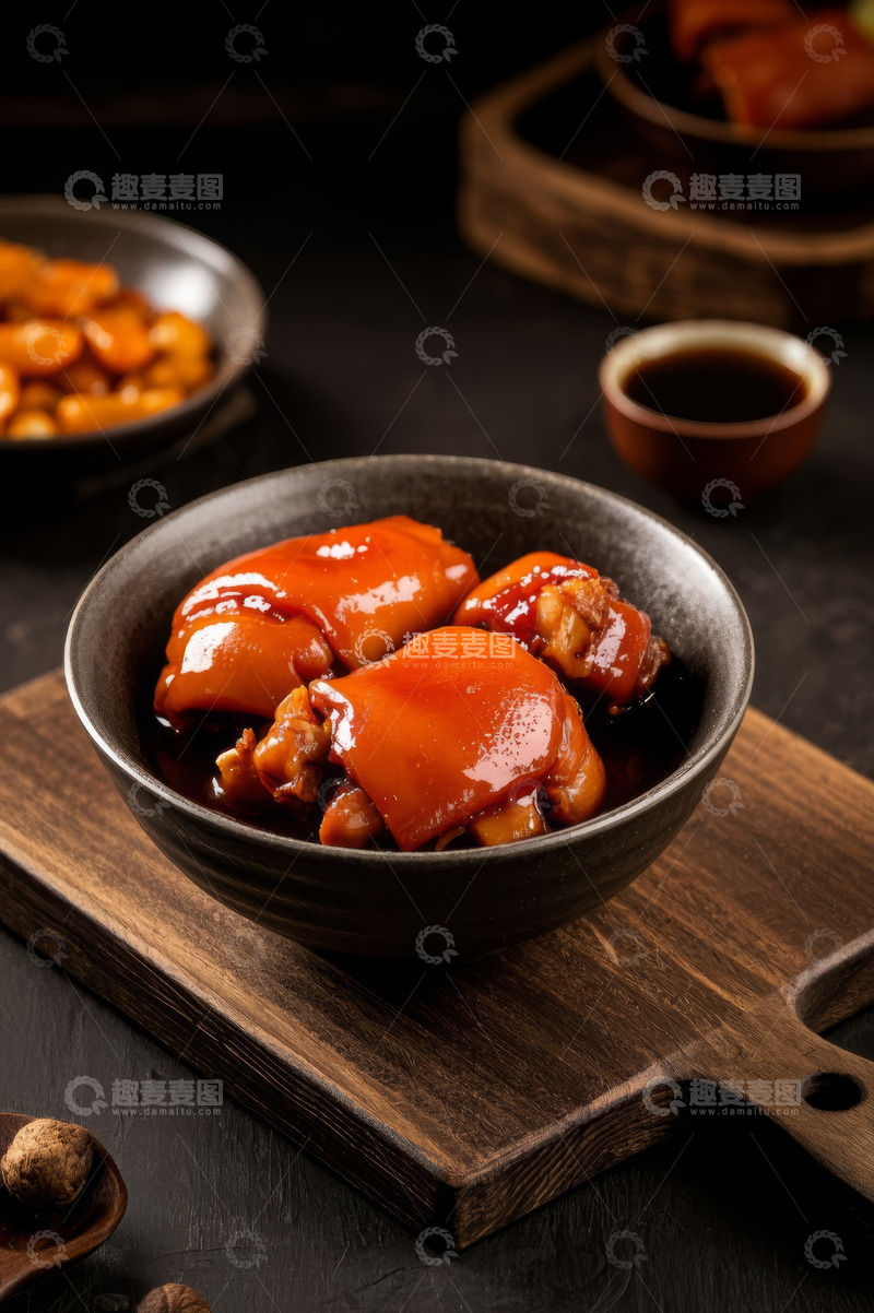 高清大图下载【趣麦麦图】碗装红烧猪蹄美食素材