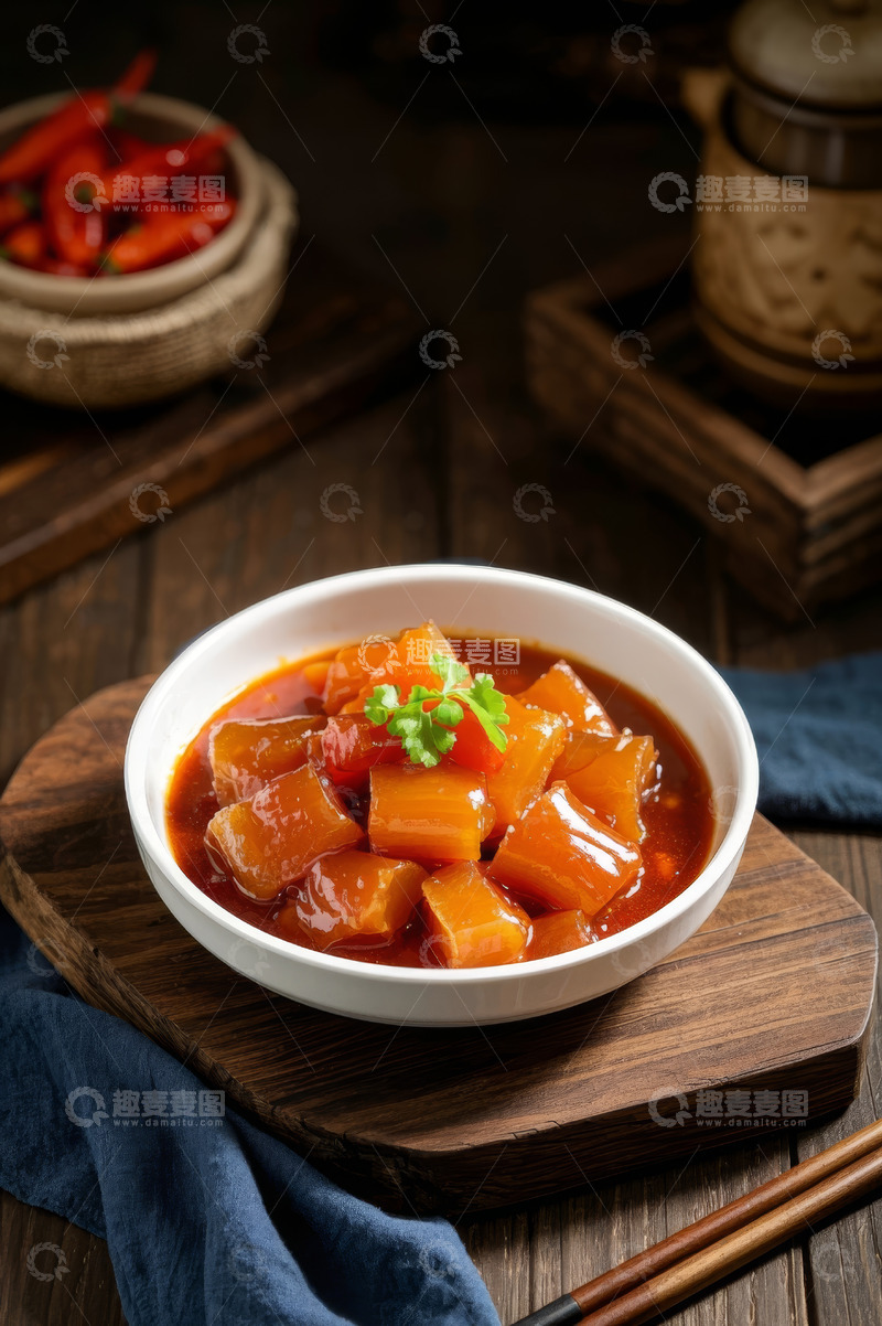高清大图下载【趣麦麦图】红烧冬瓜菜肴特写