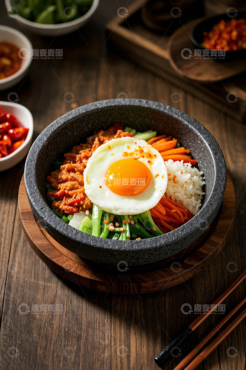 高清大图下载【趣麦麦图】石锅拌饭美食特写