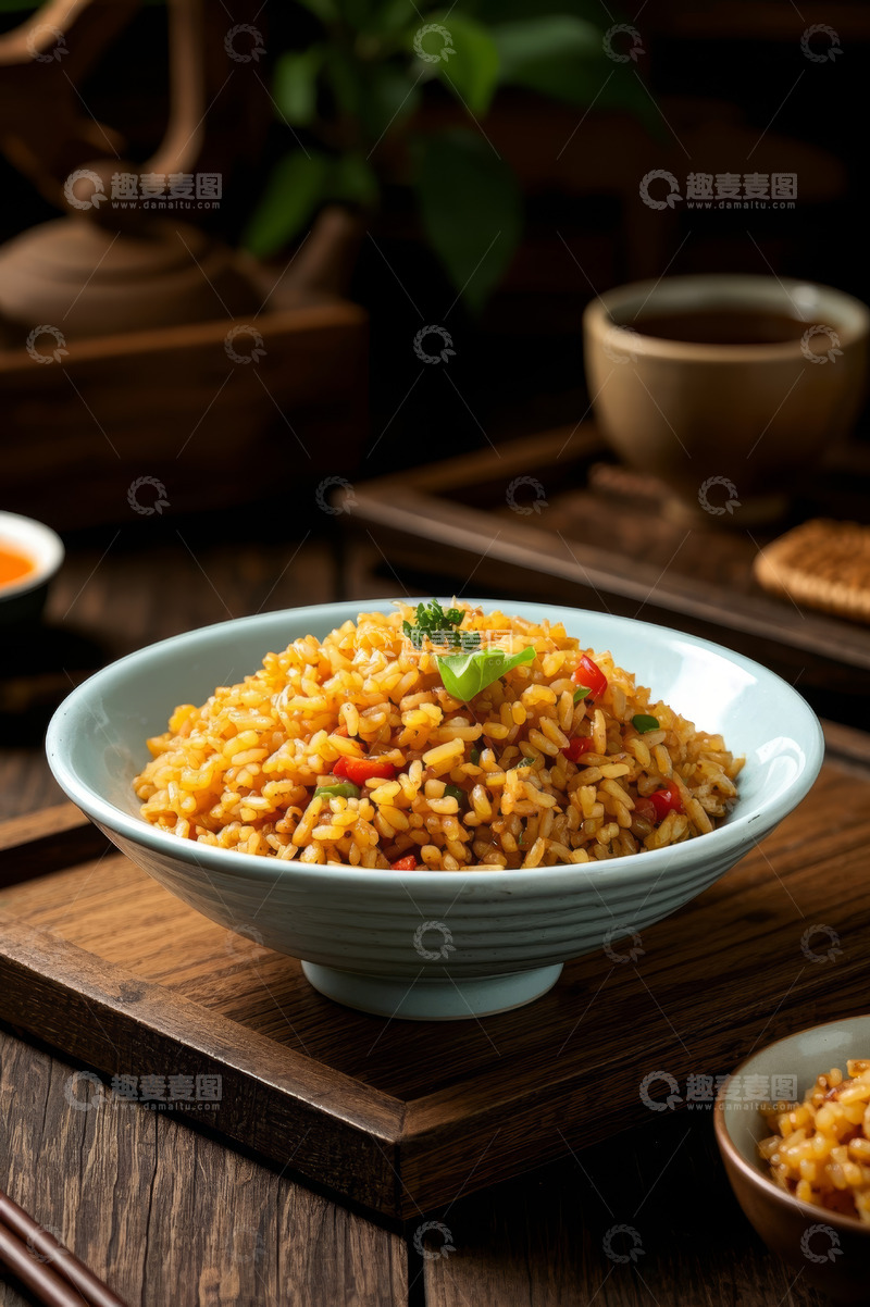 高清大图下载【趣麦麦图】碗装美味蔬菜炒饭