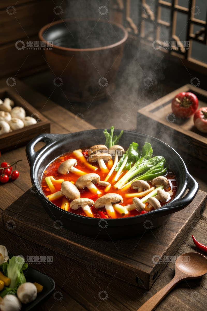 高清大图下载【趣麦麦图】中式火锅食材组合特写