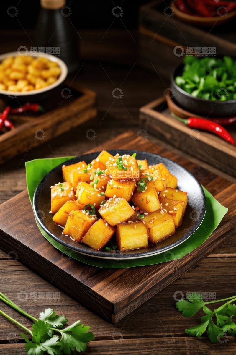 高清大图下载【趣麦麦图】中式餐桌红烧冬瓜菜肴特写