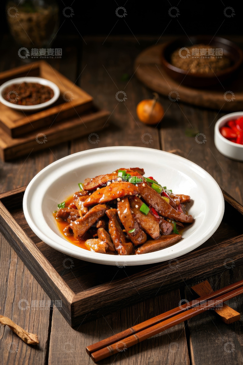 高清大图下载【趣麦麦图】中式菜肴卤香干特写