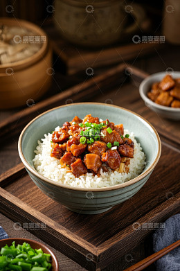卤肉盖饭特写