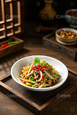 中式凉拌菜摆拍特写