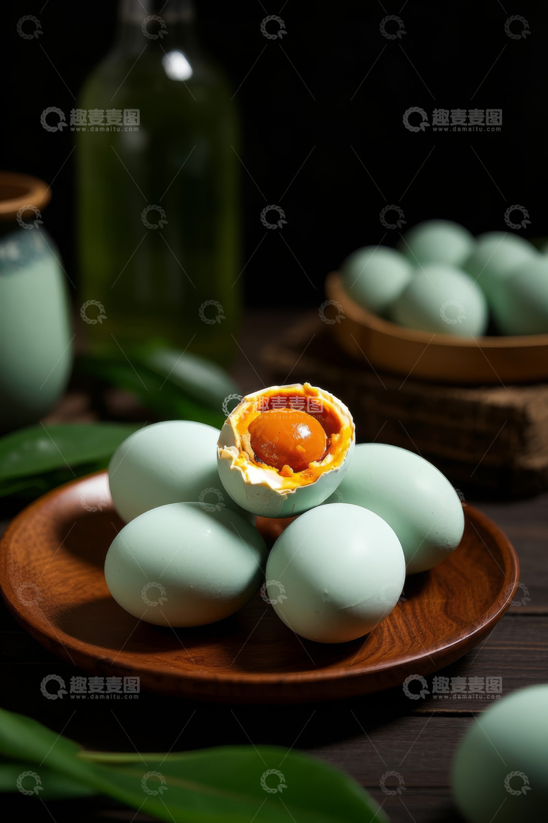 高清大图下载【趣麦麦图】咸鸭蛋特写静物画面