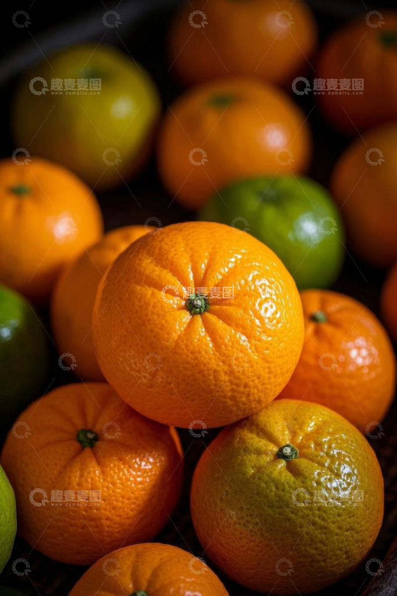 高清大图下载【趣麦麦图】新鲜橘子堆叠特写
