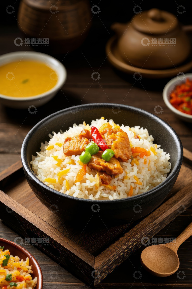 高清大图下载【趣麦麦图】中式盖浇饭与配菜组合