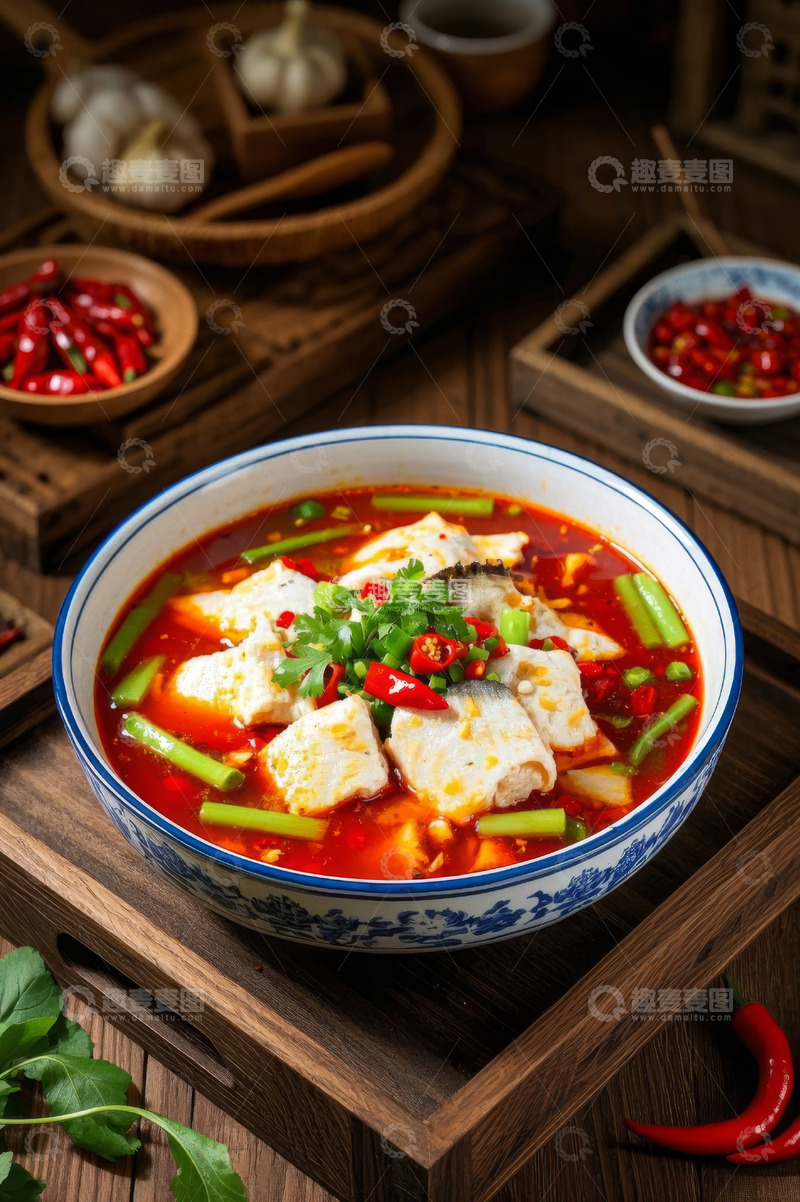 高清大图下载【趣麦麦图】中式碗装麻辣鱼片