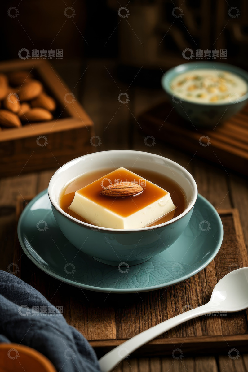 高清大图下载【趣麦麦图】中式杏仁豆腐美食静物