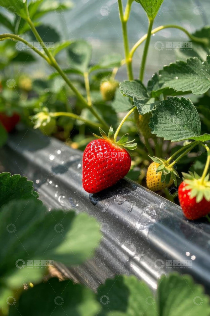 高清大图下载【趣麦麦图】草莓种植园草莓特写