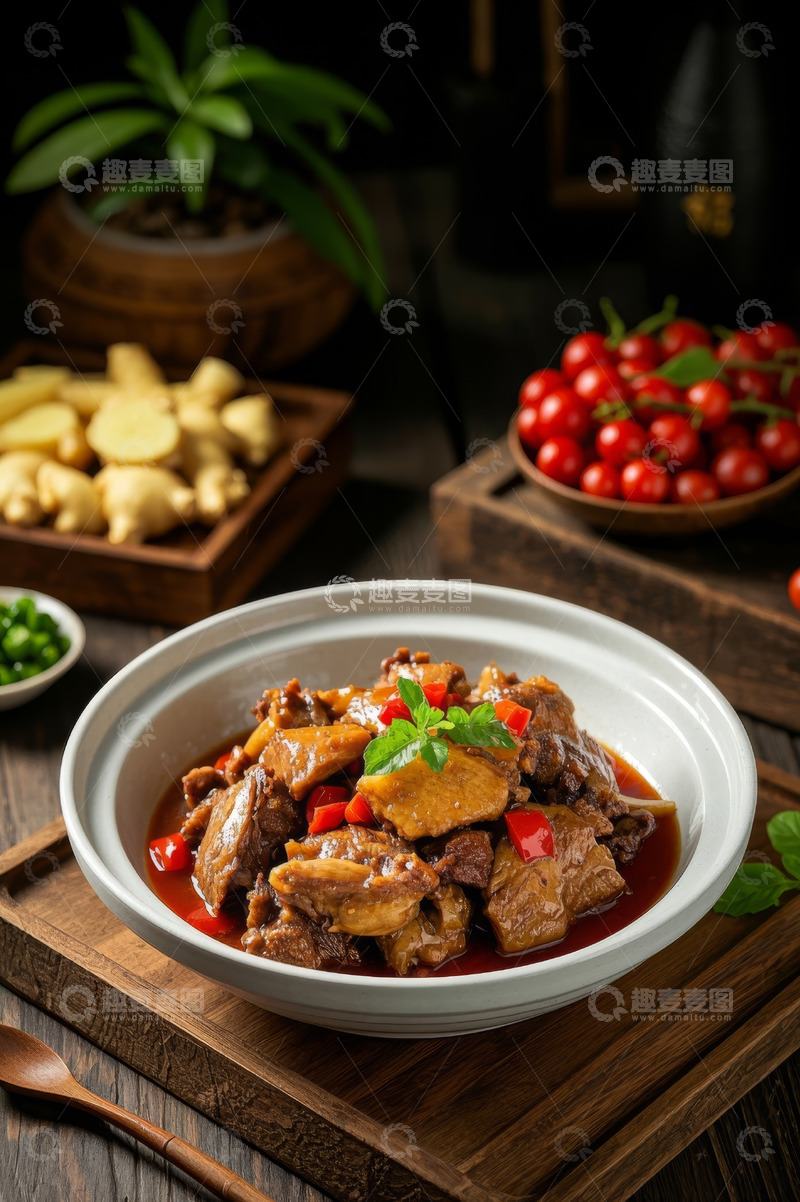 高清大图下载【趣麦麦图】红烧鸭肉美食静物特写