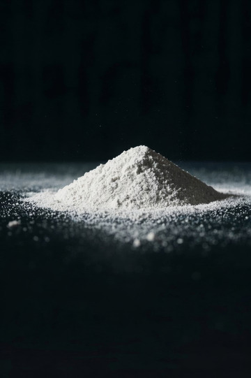桌面上的面粉堆特写