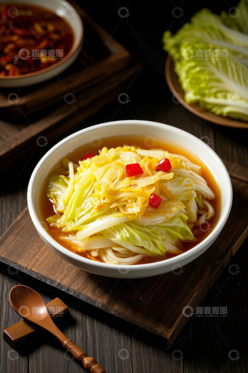 高清大图下载【趣麦麦图】碗装白菜米粉美食特写