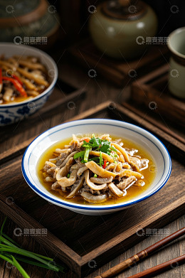 中式碗装菜肴摆拍