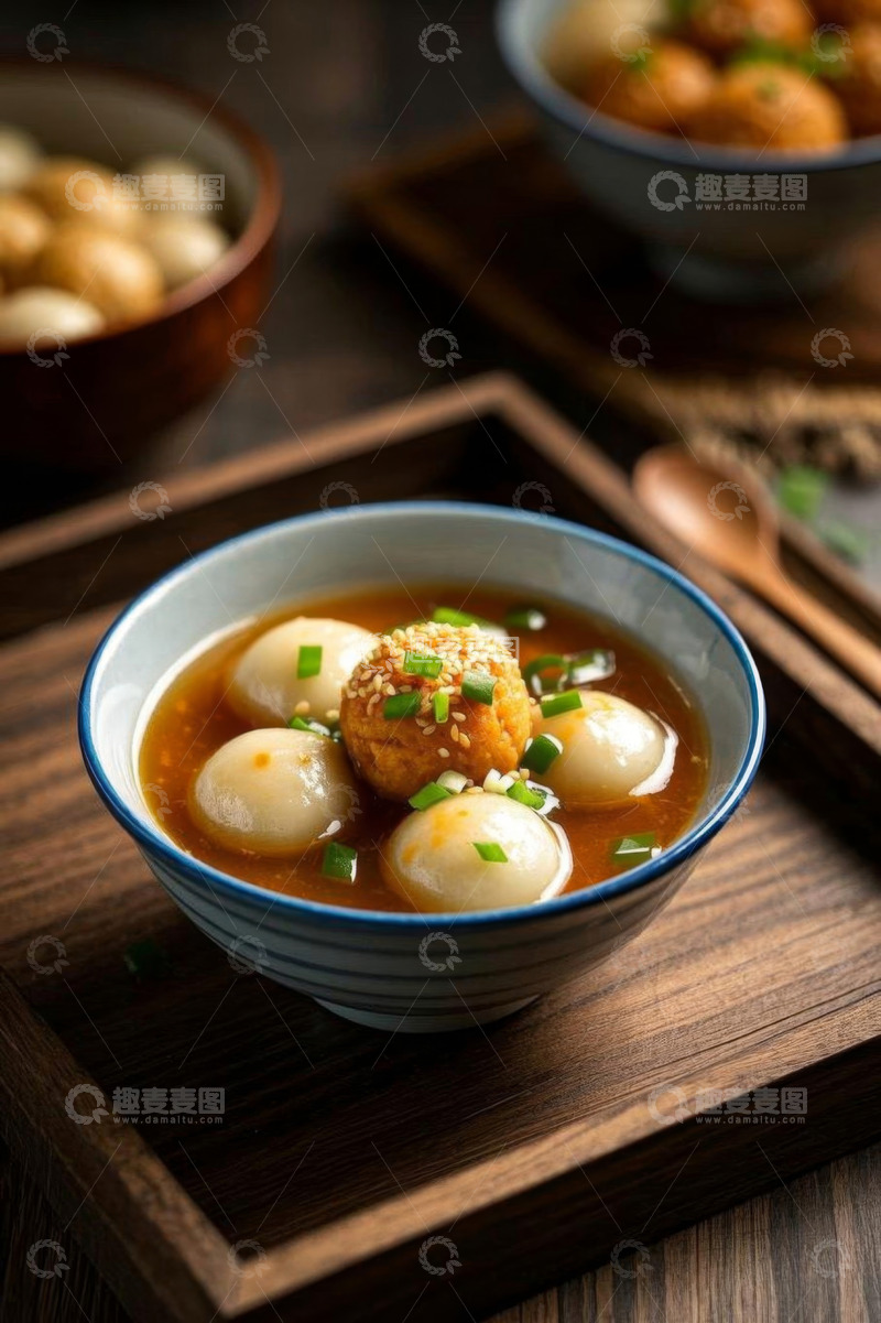 高清大图下载【趣麦麦图】-碗装汤圆美食特写